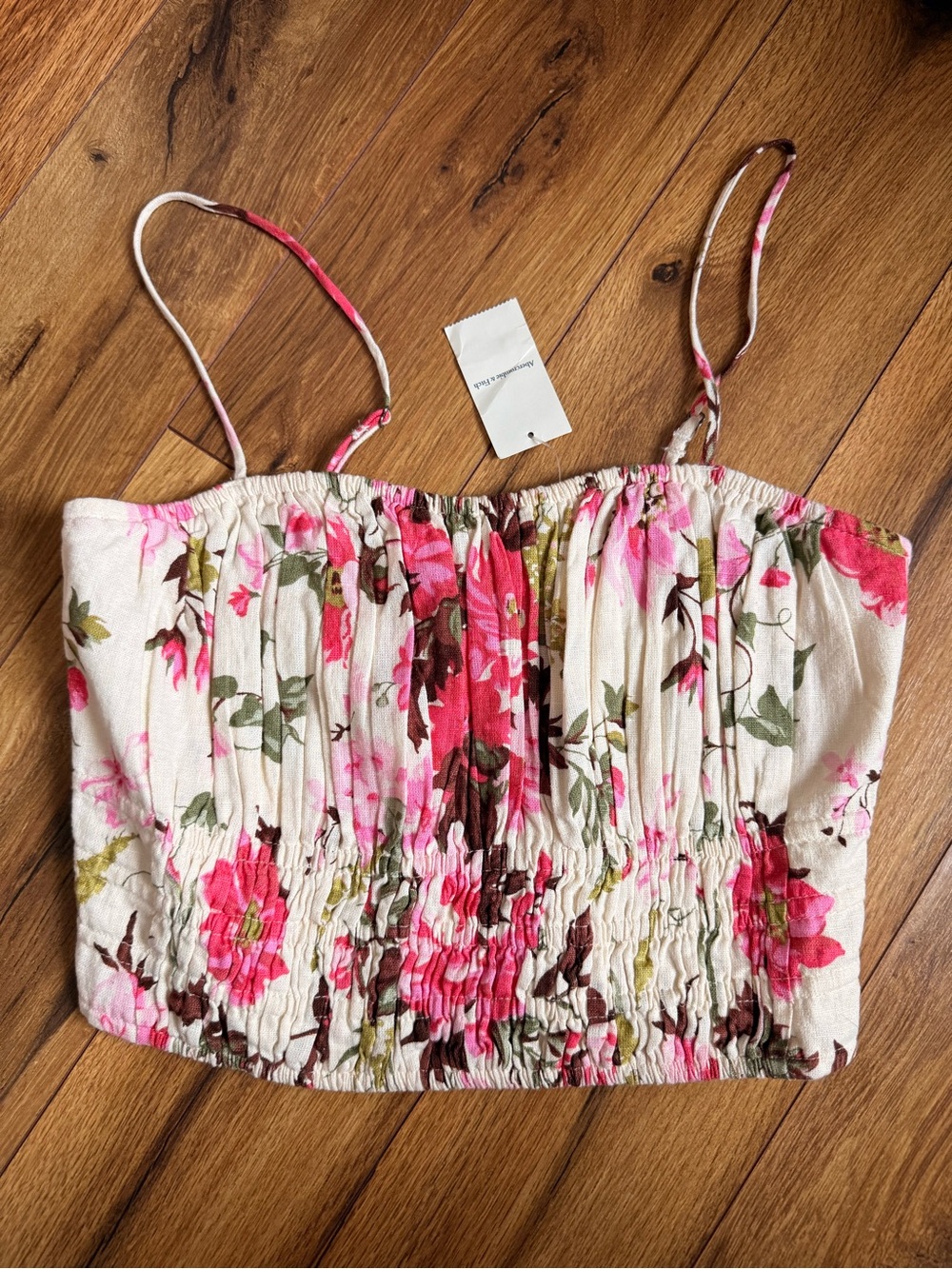 NWT Abercrombie & Fitch Floral Cropped Tank Top Size Medium